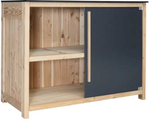 Gartenschrank/Outdoorküche Konsta Typ 603 Douglasie Eckmodul Tür rechts 120 x 58 x 92 cm HPL anthrazit