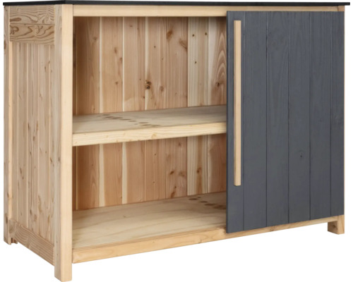 Konsta Gartenschrank/Outdoorküche Typ 603 Douglasie Eckmodul Tür rechts 120x58x92 cm anthrazit