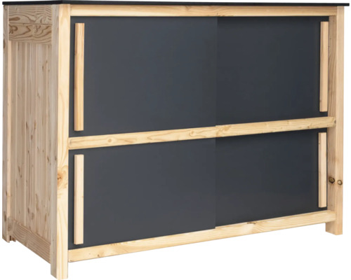 Gartenschrank/Outdoorküche Konsta Typ 603 Douglasie Sideboard Schiebetür doppelt 120 x 58 x 92 cm HPL anthrazit