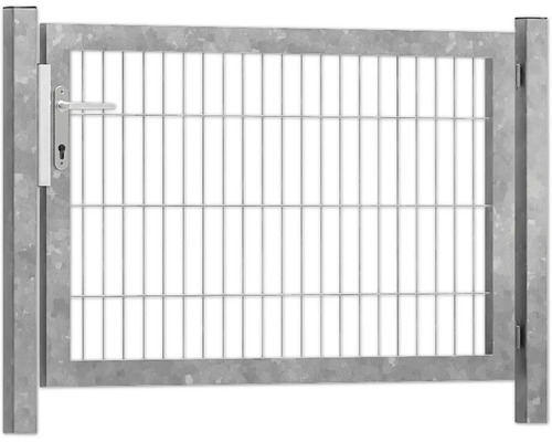 Portillon simple Premium 125 x 80 cm 8/6/8 cadre 60x40 avec poteaux à sceller dans du béton galvanisé à chaud