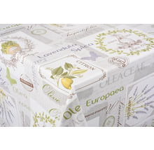 Nappe à motifs décoratifs imprimés citron, olive et lavande