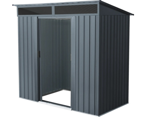 Abri de jardin en métal avec porte coulissante