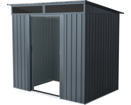 Abri de jardin métallique avec porte coulissante