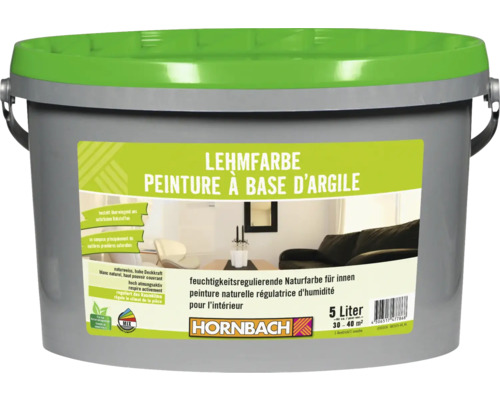 Peinture à base d'argile HORNBACH sans conservateurs blanc 5 l