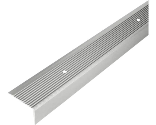 Profilé pour marches d'escalier aluminium, longueur 270 cm Profil d''arrêt de marche en aluminium avec rainures et trous de perçage