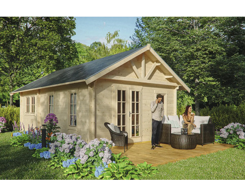 Chalet de jardin SKAN HOLZ Bern 4 chalet de base avec plancher 420x660 cm naturel