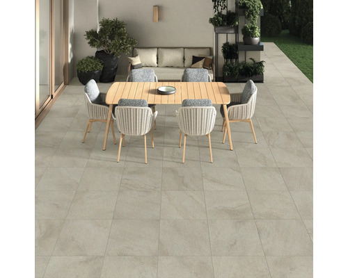 FLAIRSTONE Feinsteinzeug Terrassenplatte Canyon beige rektifizierte Kante 60 x 60 x 2 cm