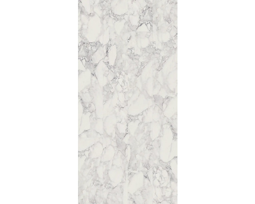 Stratifié Kaindl étanche FLOORGANIC Arabescato marbre antique-blanc-haute brillance aspect carrelage 1383 x 244 x 8,5 mm