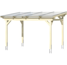 Carport en bois avec toit transparent