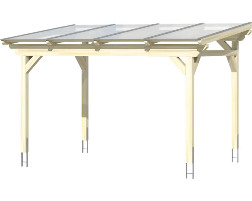 Carport en bois avec toit transparent