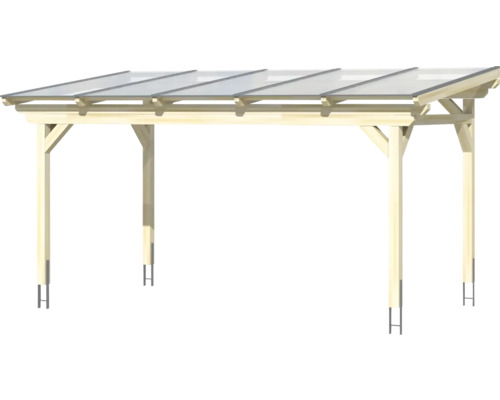 Holzcarport mit durchsichtigem Dach