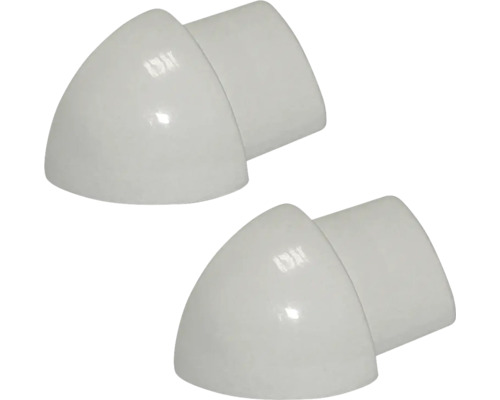 Zwei Eckstücke aus Kunststoff