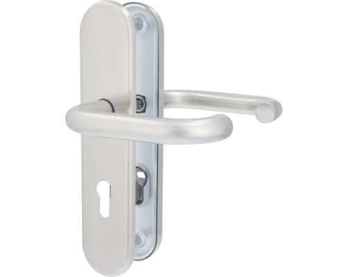 Garniture de poignée de porte avec plaque longue pour portes intérieures