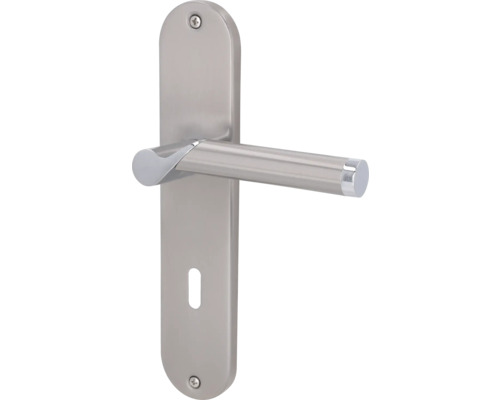 Garniture de poignée de porte en acier inoxydable avec plaque longue