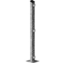 Poteau de clôture métallique avec couvercle et supports