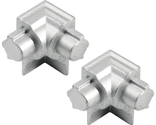 Zwei Eckverbinder aus Metall
