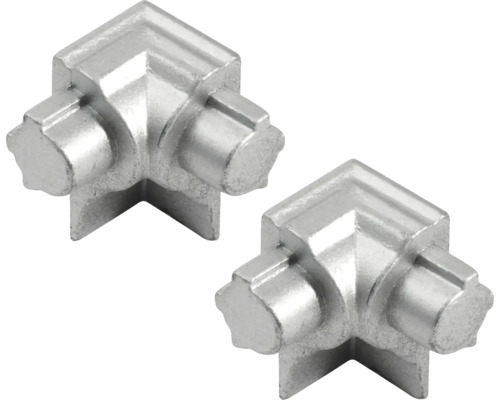 Deux connecteurs d''angle en métal