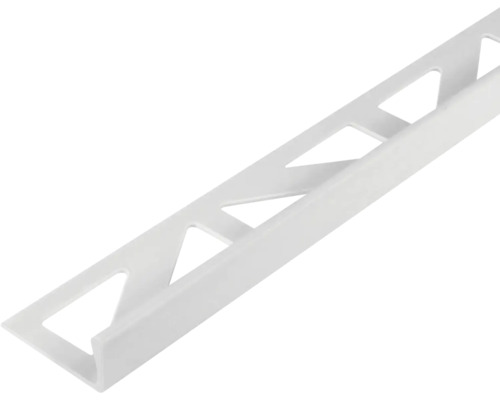 Rail de carrelage blanc avec découpes triangulaires