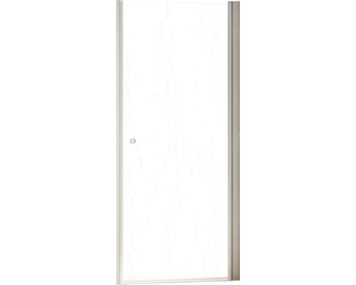 Porte de douche dans une niche avec porte pivotante SCHULTE Garant 2.0 90 cm profilé aluminium décor verre gouttes tirant droite