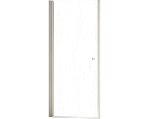 Porte de douche dans une niche avec porte pivotante SCHULTE Garant 2.0 90 cm profilé aluminium décor verre gouttes tirant gauche