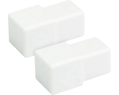 Deux embouts de goulotte de câblage blancs