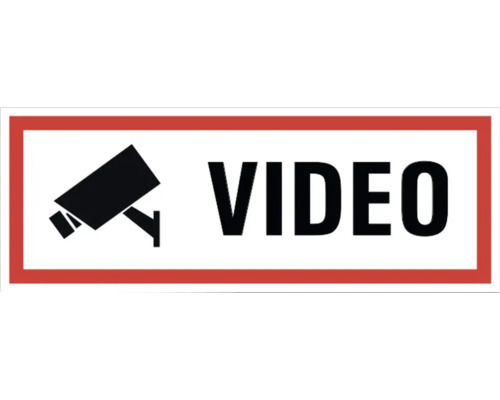 Plaque d'avertissement Surveillance vidéo 175 x 65 mm