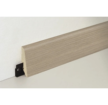 Sockelleiste aus Holz mit Befestigungsclip an der Wand