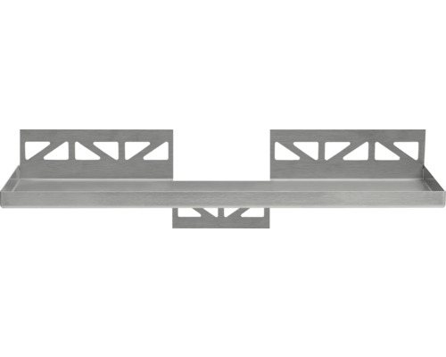 Étagère de douche argentée en métal avec motif géométrique