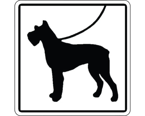 Plaque d'avertissement Tenir les chiens en laisse 200 x 200 mm