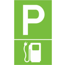 Panneau de parking avec borne de recharge pour voitures électriques