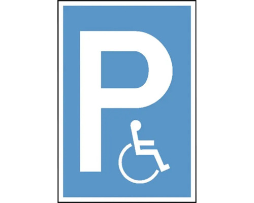 Panneau de parking Place réservée pour les personnes handicapées 250 x 400 mm Panneau de stationnement pour personnes handicapées