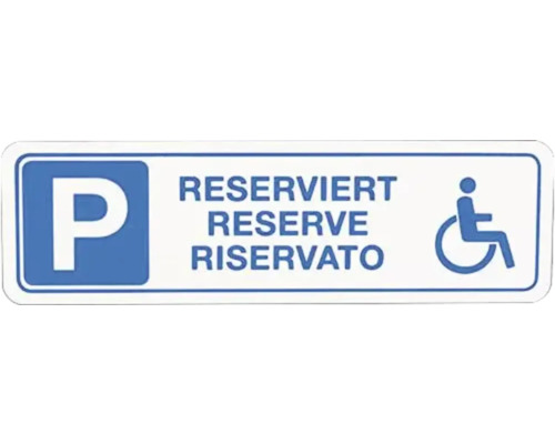 Hinweisschild Behinderten-Parkplatz reserviert 330 x 95 mm