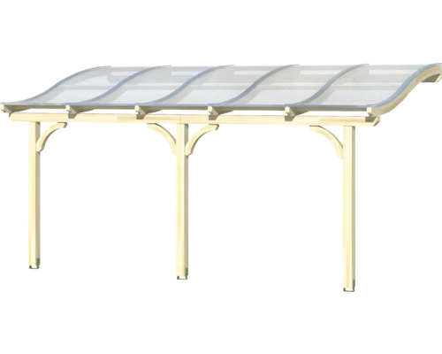 Carport en bois avec toit transparent