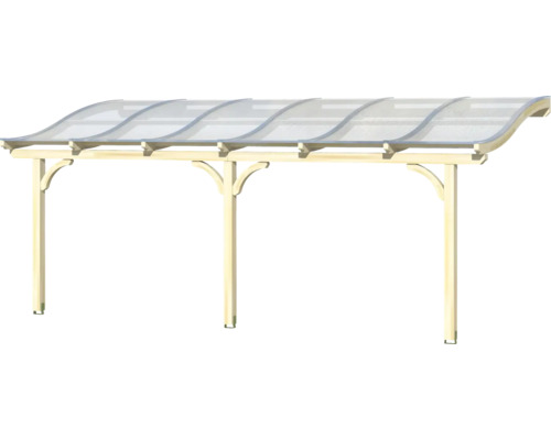 Abri de voiture en bois avec toit en polycarbonate