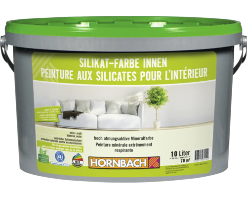 HORNBACH Silikatfarbe Mineralfarbe innen weiss 10 l Silikat Innenfarbe im 10 Liter Eimer für circa 70 Quadratmeter von Hornbach