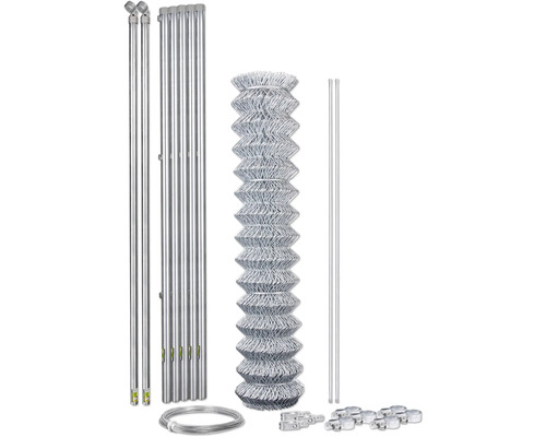 Kit complet de clôture en grillage avec poteaux, fil et accessoires