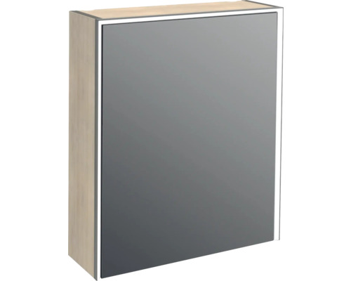 Armoire de toilette à LED Jungborn QUATTRO/NOVE/SEDICI lxhxp 60x70x20 cm tabac chêne