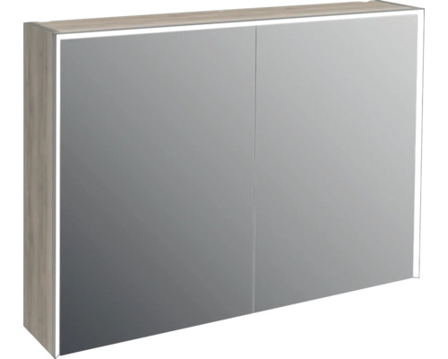 Armoire de toilette à LED Jungborn QUATTRO/NOVE/SEDICI LxHxP 100x70x20 cm noyer