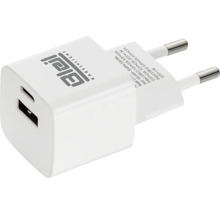 Adaptateur de prise avec ports USB et logo Bleil