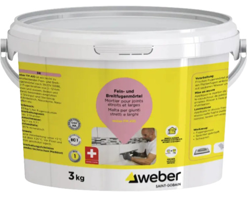 Mortier pour joints weber FM A10 beige Jura 3 kg Seau de mortier fin et large pour joints de 3 kg