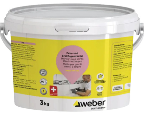 weber FM A10 Fugenmörtel basalt 3 kg Eimer Feinfugenmörtel und Breitfugenmörtel 3 kg
