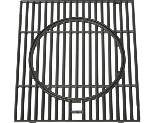 Grille de cuisson carrée en fonte avec découpe ronde au centre