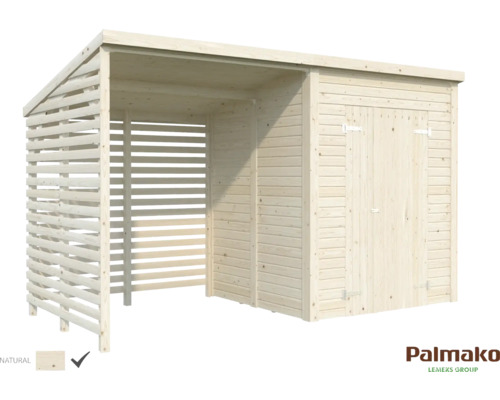 Abri de jardin en bois avec bûcher et double porte