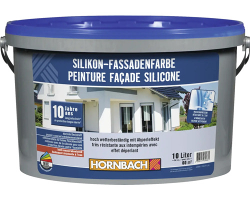 HORNBACH Silikonfarbe Silikon-Fassadenfarbe weiss 10 l Silikonfassadenfarbe im Eimer mit einer Reichweite von 60 Quadratmetern