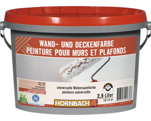 Peinture pour murs et plafonds blanche sans conservateurs 2,5 l