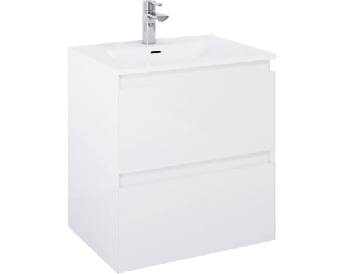 Meuble sous lavabo Jungborn DECEM lxhxp 60x63.5x45.8 cm blanc haute brillance