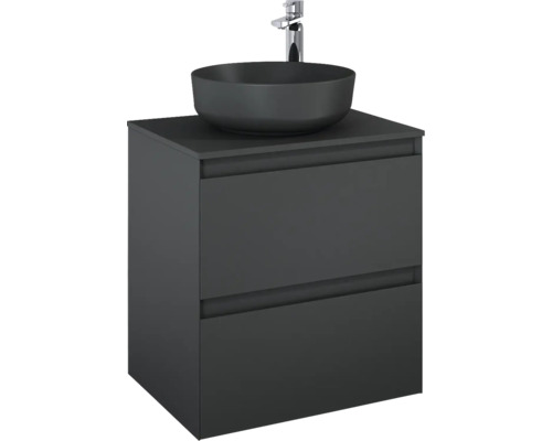 Meuble sous lavabo Jungborn DECEM lxhxp 60x63.5x45.8 cm anthracite mat