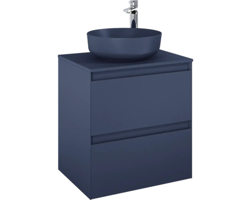 Meuble sous lavabo Jungborn DECEM lxhxp 60x63.5x45.8 cm bleu marine mat