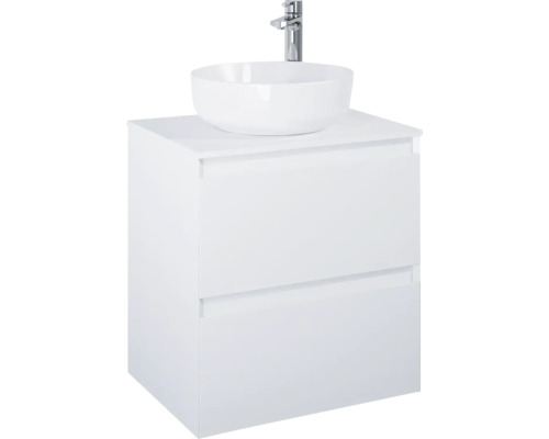 Meuble sous lavabo Jungborn DECEM lxhxp 60x63.5x45.8 cm blanc mat