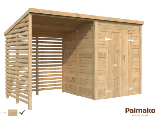 Gartenhaus Palmako Leif 3,0+2,9m² inkl. Fußboden 377 x 187 cm braun